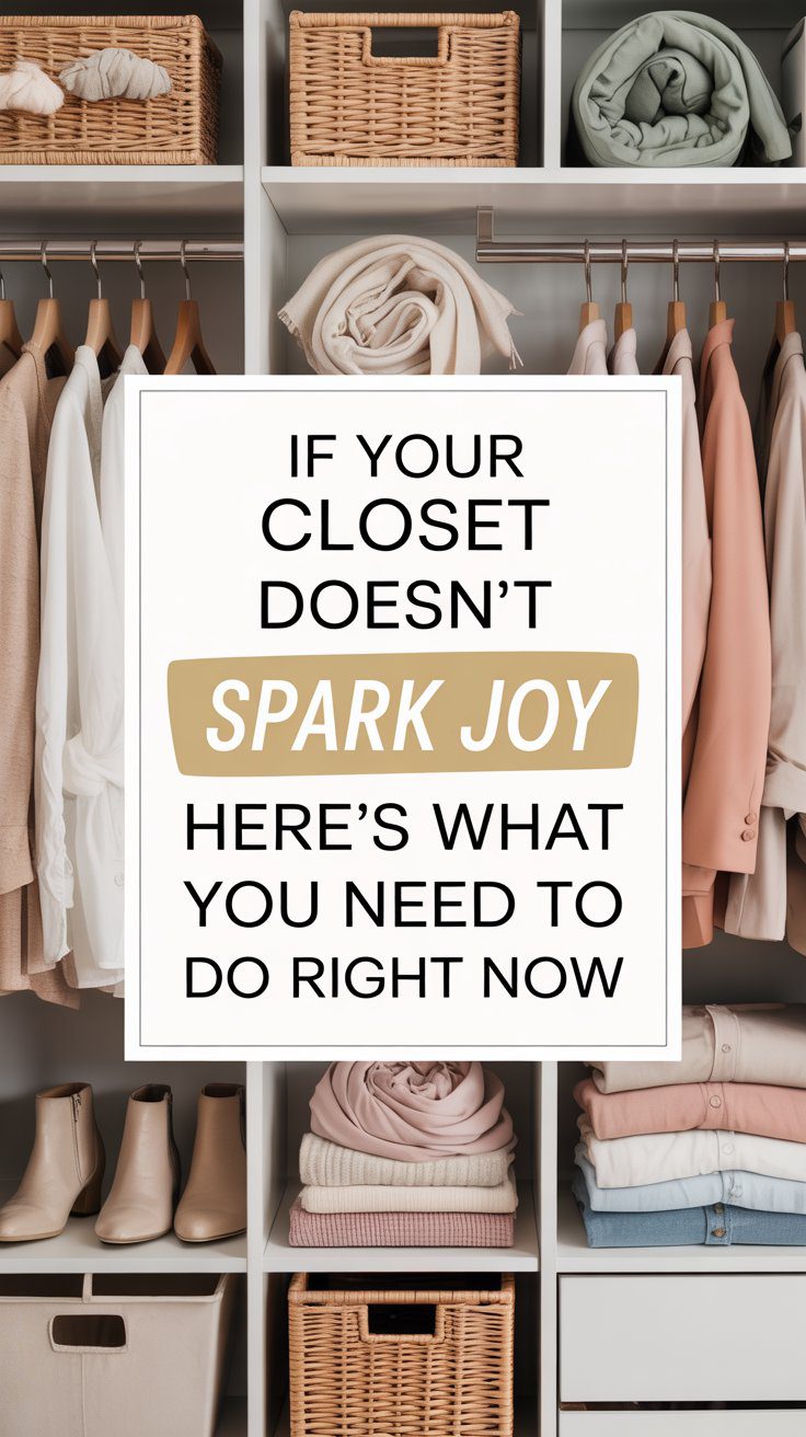 Discover how a tidy closet—featuring folded clothes, baskets, and neatly arranged shoes—can inspire joy. Learn what steps to take if your closet needs an instant makeover and organization boost.